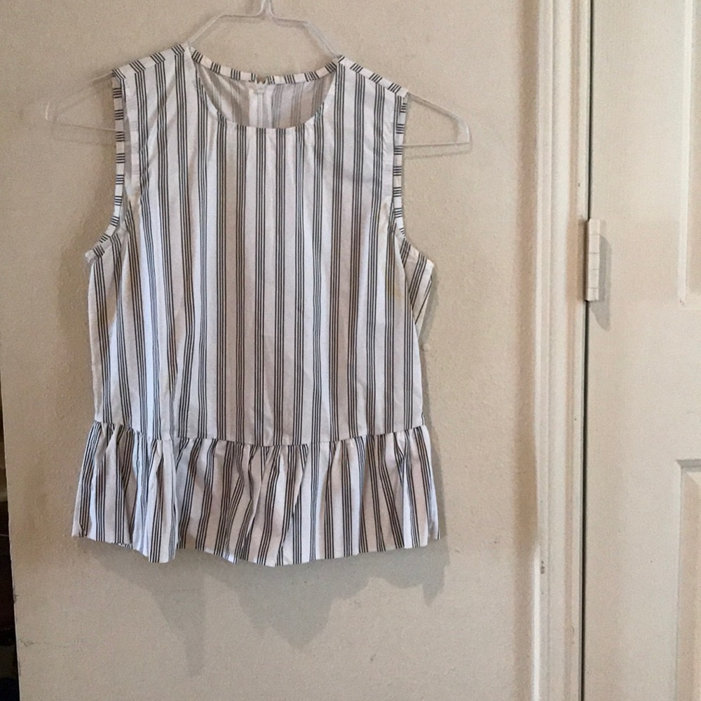 Black and White Striped Blouse